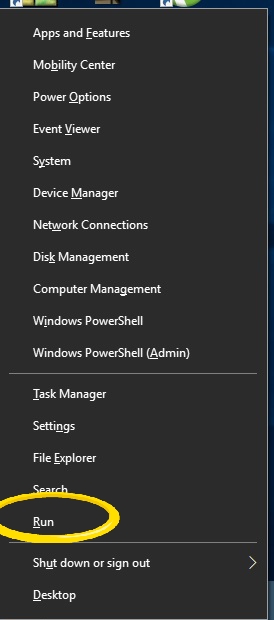 Open Run From The Power Menu - Windows + X - Windows 10