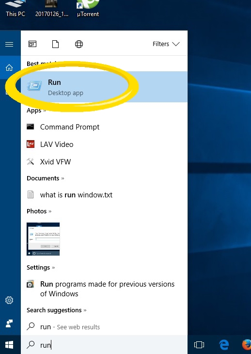 How To Open Run Command Window From Start Search In Windows 10