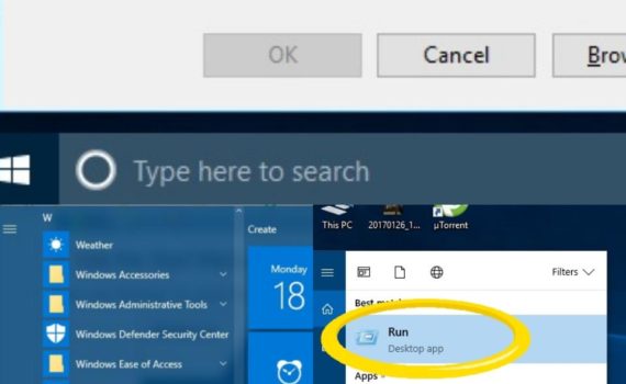 What is run window and how to open it