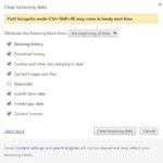 Clear Browsing Data In Google Chrome