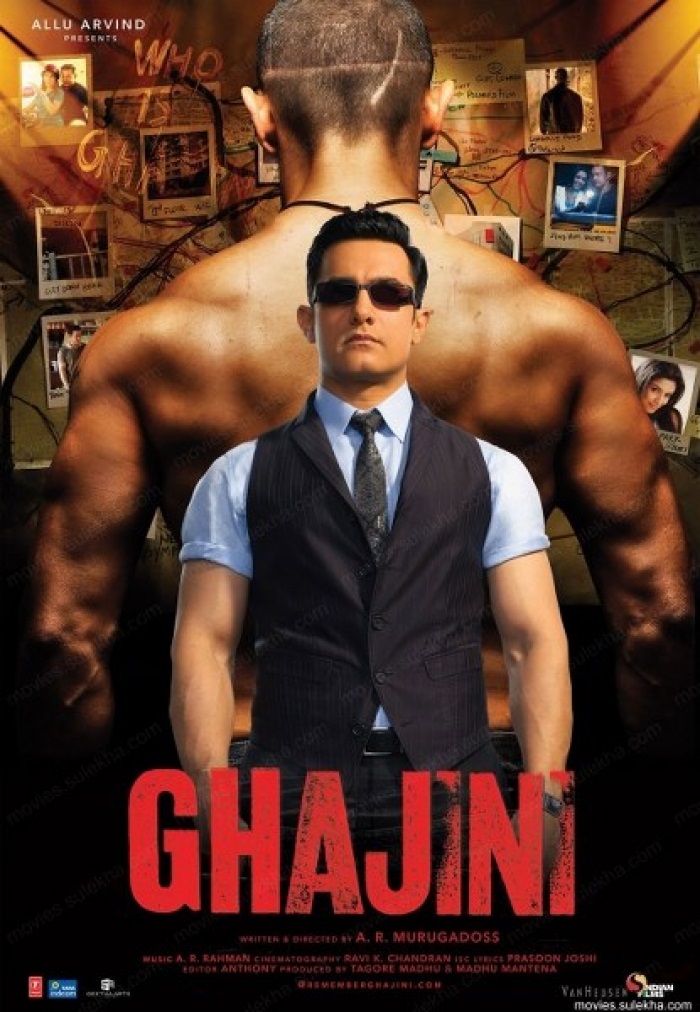 Ghajini Movie Poster - Aamir Khan And Asin