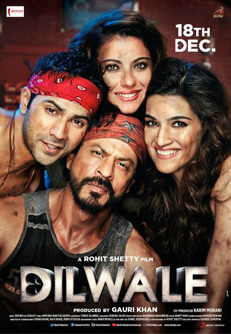 Dilwale Movie Poster - Shahrukh Khan, Kajol, Varun Dhawan, Kriti Sanon - HD Wallpaper